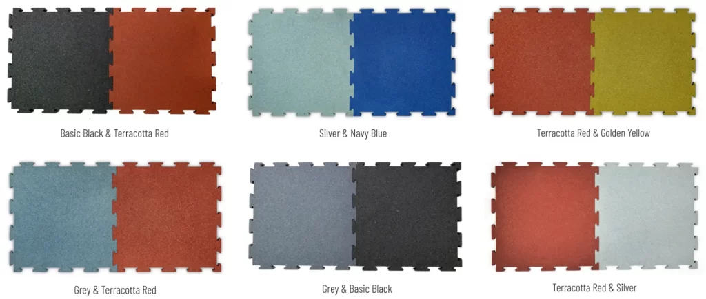 interlocking rubber tiles colors